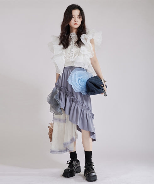 Big Flower See-Through Skirt